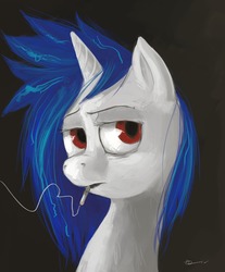 Size: 1280x1546 | Tagged: artist needed, safe, dj pon-3, vinyl scratch, g4, 30 minute art challenge, cigarette, smoking