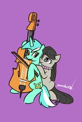 Size: 640x960 | Tagged: safe, artist:ponchuzn, lyra heartstrings, octavia melody, earth pony, pony, unicorn, g4, 30 minute art challenge, ship:octyra, shipping