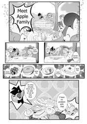 Size: 4961x7016 | Tagged: safe, artist:0ryomamikado0, applejack, twilight sparkle, comic:the unexpected love life of dusk shine, g4, absurd resolution, comic, dusk shine, manga, rule 63