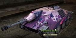 Size: 530x265 | Tagged: safe, twilight sparkle, g4, hetzer, tank (vehicle), video game, world of tanks