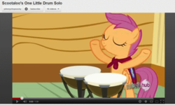 Size: 980x587 | Tagged: safe, scootaloo, g4, drums, musical instrument, youtube