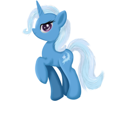 Size: 5000x5000 | Tagged: safe, artist:moonsharddragon, trixie, pony, unicorn, g4, absurd resolution, female, horn, mare, raised hoof, simple background, smiling, solo, white background