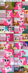 Size: 1282x3304 | Tagged: safe, pinkie pie, princess celestia, alicorn, earth pony, pony, comic:celestia's servant interview, g4, caption, comic, interview