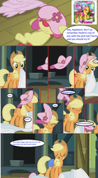 Size: 1844x3330 | Tagged: safe, apple bloom, applejack, earth pony, pony, g4, accent, applejack's hat, cowboy hat, female, filly, hat, mare, meta, nope, nope nope nope nope nope nope, poking fun at hasbros toys, text, toy