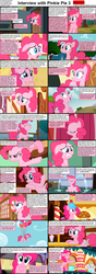 Size: 1282x3661 | Tagged: safe, pinkie pie, comic:celestia's servant interview, g4, balloon, cake, caption, comic, interview, then watch her balloons lift her up to the sky