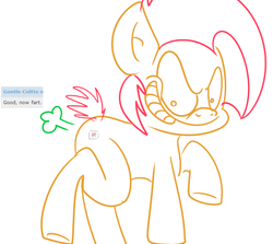 Size: 736x656 | Tagged: safe, artist:extradan, babs seed, pony, g4, fart, female, sketch, solo