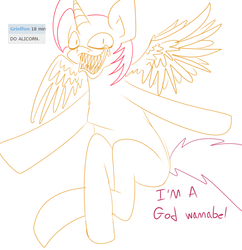 Size: 708x731 | Tagged: safe, artist:extradan, babs seed, alicorn, pony, g4, alicornified, babscorn, female, race swap, sketch, solo