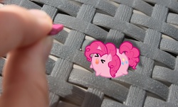 Size: 2734x1651 | Tagged: safe, artist:vero-h, pinkie pie, human, g4, chubbie, cute, hand, irl, photo, ponies in real life, vector