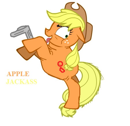 #164097 - safe, artist:mushroomcookiebear, applejack, g4, apple jackass ...