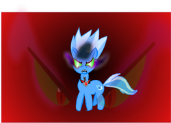 Size: 900x648 | Tagged: safe, artist:mlpstraightmane, trixie, pony, unicorn, g4, magic duel, alicorn amulet, dark magic, female, glowing eyes, mare, red background, simple background, solo, sombra eyes