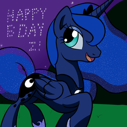 Size: 2000x2000 | Tagged: safe, artist:midwestbrony, princess luna, pony, g4, female, night, solo