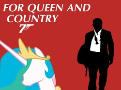 Size: 1590x1185 | Tagged: safe, princess celestia, g4, daniel craig, fanfic, james bond