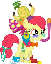 Size: 3500x4351 | Tagged: safe, artist:sulyo, apple bloom, g4, my little pony: friendship is magic, one bad apple, clothes, costume, silly costume, socks, swag