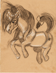 Size: 683x900 | Tagged: safe, artist:alicornmoonstar, draggle, horse, g1, ponified, realistic