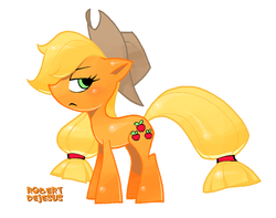 Size: 635x500 | Tagged: safe, artist:banzchan, artist:robert dejesus, applejack, g4