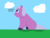 Size: 1270x964 | Tagged: safe, oc, oc only, fluffy pony, pony, cloud, dialogue, fluffy pony original art, grass field, open mouth, shadow, sky, solo