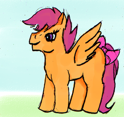 Size: 580x549 | Tagged: safe, artist:alicornmoonstar, scootaloo, g1, g4