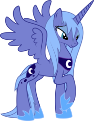 Size: 3731x4805 | Tagged: safe, artist:happyfoxx, princess luna, alicorn, pony, g4, female, mare, s1 luna, simple background, slender, solo, thin, transparent background, vector, wet mane