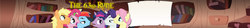 Size: 2560x285 | Tagged: safe, applejack, fluttershy, pinkie pie, rainbow dash, rarity, twilight sparkle, g4, applejack (male), banner, bubble berry, butterscotch, dusk shine, elusive, fimfiction, male, male six, mane six, rainbow blitz, rule 63