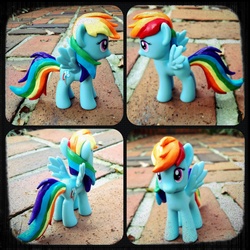 Size: 2436x2436 | Tagged: safe, artist:olivianub, rainbow dash, pegasus, pony, g4, brushable, customized toy, female, irl, mare, photo, solo, toy