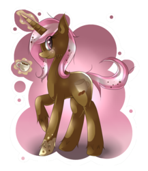 Size: 1300x1500 | Tagged: safe, artist:scythegirl, oc, oc only, pony, unicorn, cup, eyelashes, glowing horn, horn, magic, raised hoof, simple background, solo, teacup, telekinesis, transparent background, unicorn oc, unshorn fetlocks