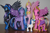 Size: 640x420 | Tagged: safe, artist:dinobutts, nightmare moon, princess cadance, princess celestia, princess luna, shining armor, pony, g4, brushable, irl, photo, styled hair, toy