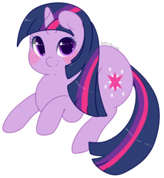 Size: 900x980 | Tagged: safe, artist:xeella, twilight sparkle, pony, unicorn, g4, chubby, cute, female, looking at you, mare, prone, simple background, solo, transparent background, twiabetes, unicorn twilight