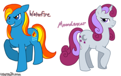 Size: 930x588 | Tagged: safe, artist:uropygid, moondancer (g1), waterfire, g1, g3, g4, g1 to g4, g3 to g4, generation leap, simple background, transparent background, vector