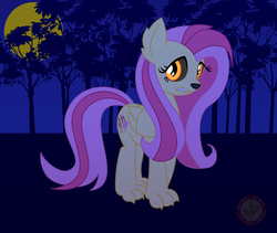 Size: 1368x1152 | Tagged: safe, artist:dragon-fangx, fluttershy, hengstwolf, werewolf, g4, female, solo