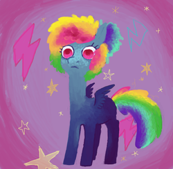 Size: 972x950 | Tagged: safe, artist:1eg, rainbow dash, pony, g4, afro, alternate hairstyle, female, solo