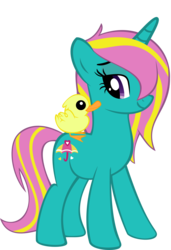 Size: 2110x3078 | Tagged: safe, artist:daydreamsyndrom, dewdrop dazzle, duck, pony, unicorn, g4, female, horn, mare, simple background, solo, transparent background, vector