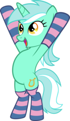 Size: 3760x6481 | Tagged: safe, artist:daydreamsyndrom, lyra heartstrings, pony, g4, clothes, female, simple background, socks, solo, striped socks, transparent background, vector