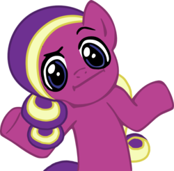 Size: 687x675 | Tagged: safe, artist:beckiergb, cupcake (g4), pony, g4, :i, looking at you, shrug, shrugpony, simple background, solo, transparent background, vector
