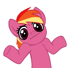 Size: 979x943 | Tagged: safe, artist:imaplode, feathermay, pony, g4, :i, looking at you, shrug, shrugpony, solo