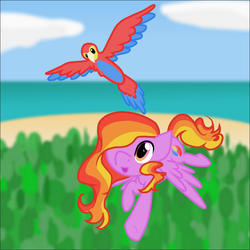 Size: 770x770 | Tagged: safe, artist:theblueprintforlife, feathermay, parrot, pony, g4, solo