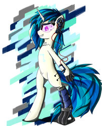 Size: 3198x3931 | Tagged: safe, artist:steptrool, dj pon-3, vinyl scratch, cyborg, pony, unicorn, g4, female, solo