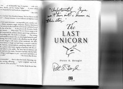 Size: 1600x1160 | Tagged: safe, autograph, celebrity, irl, meta, peter s. beagle, photo, text, the last unicorn