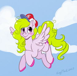 Size: 580x572 | Tagged: safe, artist:spookaboo, danny williams, surprise, pegasus, pony, g1, g4, baseball cap, cap, female, g1 to g4, generation leap, hat, implied danny williams, solo