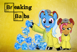 Size: 2500x1700 | Tagged: safe, artist:pixelkitties, babs seed, trixie, g4, breaking babs, breaking bad