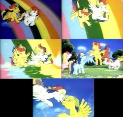 Size: 900x853 | Tagged: safe, edit, edited screencap, screencap, skydancer, starshine, g1, commercial, letterboxing, lost media, rainbow ponies