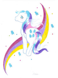 Size: 600x812 | Tagged: safe, gingerbread, earth pony, pony, g1, female, mare, solo, traditional art