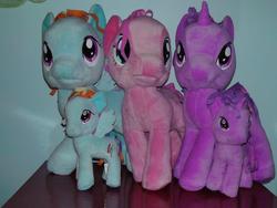 Size: 960x720 | Tagged: safe, pinkie pie, rainbow dash, twilight sparkle, g4, funrise, irl, photo, plushie