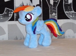 Size: 900x670 | Tagged: safe, artist:razielledbx, rainbow dash, pony, g4, female, filly, irl, photo, plushie, solo