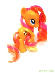 Size: 768x1024 | Tagged: safe, artist:kawaiimo, bumblesweet, pony, g4, brushable, curly mane, hairstyle, irl, photo, ringlets, solo, toy
