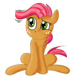 Size: 2268x2373 | Tagged: safe, artist:alexthebrony, babs seed, earth pony, pony, g4, female, simple background, sitting, solo, transparent background