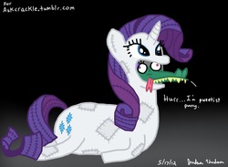 Size: 1920x1408 | Tagged: safe, artist:judhudson, crackle, rarity, dragon, g4, clothes, costume, pony costume, role reversal