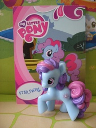 Size: 480x640 | Tagged: safe, artist:twilightberry, star swirl, pony, g4, official, collector card, irl, photo, solo, toy