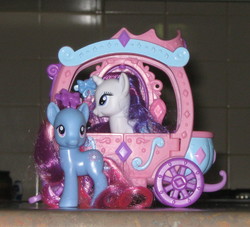 Size: 1560x1415 | Tagged: safe, artist:cheerbearsfan, rarity, star swirl, pony, g4, brushable, irl, photo, toy