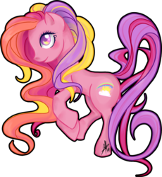 Size: 2350x2553 | Tagged: safe, artist:ladyamaltea, rainbow flash, earth pony, pony, g3, g4, female, g3 to g4, generation leap, mare, simple background, solo, transparent background