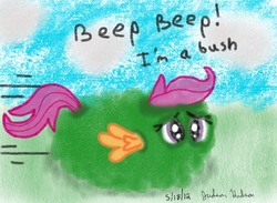 Size: 1920x1408 | Tagged: safe, artist:judhudson, scootaloo, g4, beep beep, sad, scootaloo can't fly